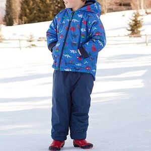 EUC JOJO MAMAN BEBE FLEECE LINED SNOW WATERPROOF PANTS BOYS 5 YEARS girls 5-6